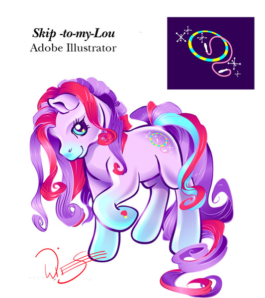Size: 639x719 | Tagged: safe, artist:tamisery, derpibooru import, oc, oc:skip to my lou, unofficial characters only, cutie mark, g3, simple background, solo, vector, white background