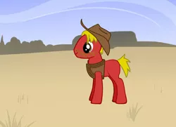 Size: 900x650 | Tagged: safe, artist:generalzoi, artist:icey-wicey-1517, derpibooru import, oc, oc:longshot, unofficial characters only, pony creator, clothes, cowboy hat, cowboy vest, hat, solo, stubble, vest