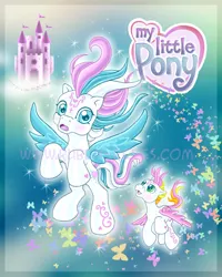 Size: 600x750 | Tagged: artist:rubenreyes, baby honolu-loo, derpibooru import, g3, logo, my little pony, my little pony logo, safe, star catcher, watermark