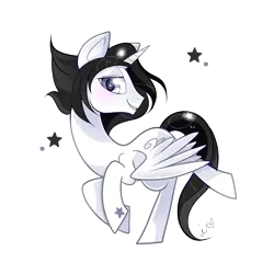 Size: 1200x1200 | Tagged: safe, artist:ipun, derpibooru import, oc, unofficial characters only, alicorn, pony, alicorn oc, blushing, looking at you, male, male alicorn, simple background, solo, starry eyes, transparent background, wingding eyes