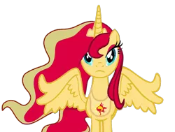 Size: 1024x774 | Tagged: safe, artist:wolfangelmoon, derpibooru import, sunset shimmer, alicorn, pony, alicornified, ethereal mane, female, mare, palette swap, race swap, recolor, shimmercorn, solo