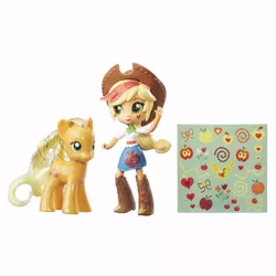 Size: 600x600 | Tagged: safe, derpibooru import, applejack, equestria girls, boots, clothes, cowboy hat, denim skirt, doll, equestria girls minis, hat, human ponidox, irl, photo, ponytail, sdcc 2016, self ponidox, skirt, stetson, toy, toys r us