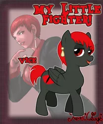 Size: 1002x1205 | Tagged: artist:kari-usagi, derpibooru import, king of fighters, my little fighter, ponified, safe, snk, vice