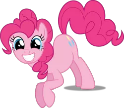 Size: 5701x5000 | Tagged: absurd resolution, artist:dashiesparkle, breaking the laws of physics, derpibooru import, just for sidekicks, leaning, pinkie pie, safe, simple background, smiling, solo, .svg available, transparent background, vector