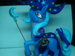 Size: 1024x768 | Tagged: safe, artist:hampony, derpibooru import, trixie, pony, unicorn, female, mare, photo, sculpture, solo, staff, traditional art, watermark