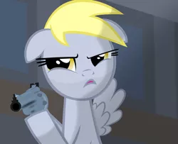 Size: 5624x4557 | Tagged: safe, artist:battlefieldbrony, derpibooru import, derpy hooves, pegasus, pony, absurd resolution, derpy harry, dirty harry, female, gun, handgun, mare, revolver, solo, weapon