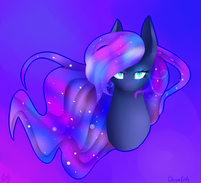 Size: 1024x930 | Tagged: artist:clariehart, derpibooru import, looking at you, portrait, princess luna, safe, solo