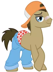 Size: 4100x5500 | Tagged: safe, derpibooru import, edit, doctor whooves, time turner, pony, testing testing 1-2-3, absurd resolution, bandaid, boxers, clothes, hat, heart, heart print underwear, looking at you, male, pants, rapper, solo, stallion, topless, underwear