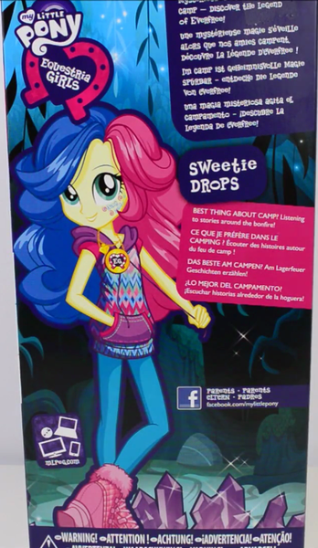 Size: 630x1086 | Tagged: safe, derpibooru import, bon bon, sweetie drops, equestria girls, legend of everfree, box art, camp fashion show outfit, clothes, doll, equestria girls logo, french, german, outfit, promotional art, solo, spanish, toy