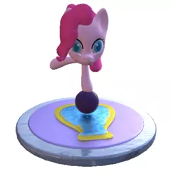 Size: 436x446 | Tagged: safe, artist:kaijeno, derpibooru import, pinkie pie, 3d, balancing, ball, faic, solo, tongue out, zbrush