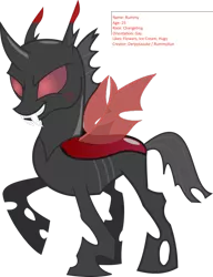 Size: 783x1020 | Tagged: 1000 hours in ms paint, changeling, derpibooru import, ms paint, oc, oc:rummy, recolor, red changeling, reference, safe, solo, unofficial characters only