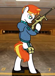 Size: 641x892 | Tagged: safe, artist:dookin, derpibooru import, oc, oc:dookin foof lord, unofficial characters only, pony, bipedal, solo, weapon