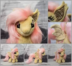 Size: 1200x1104 | Tagged: safe, artist:valmiiki, derpibooru import, fluttershy, bat pony, pony, flutterbat, irl, photo, picture, plushie, race swap, toy