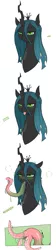 Size: 427x1920 | Tagged: suggestive, artist:cold-blooded-twilight, derpibooru import, queen chrysalis, changeling, changeling queen, ..., bedroom eyes, bleh, blushing, drool, explicit source, female, impossibly long tongue, long tongue, open mouth, prehensile tongue, scarousing, shivering, solo, solo female, steam, tentacle porn, tentacle tongue, tentacles, tentacles on female, tongue out