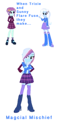 Size: 858x1789 | Tagged: safe, artist:animeponynintendo, derpibooru import, sunny flare, trixie, equestria girls, fusion, gem fusion