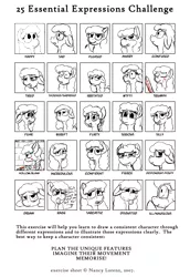 Size: 2364x3428 | Tagged: semi-grimdark, artist:thebathwaterhero, derpibooru import, oc, oc:nadine, unofficial characters only, earth pony, pony, series:entrapment, 25 expressions, angry, blood, confident, confused, despondent, disgusted, drunk, exercise sheet, expressions, face posing, facial expressions, flirty, floppy ears, gladiator, happy, incredulous, irritated, monochrome, pleased, rage, sad, scared, serious, shocked, sick, silly, slave, solo, surprised, tired, triumph, vulgar, weapon