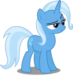 Size: 4782x5000 | Tagged: safe, artist:dashiesparkle, derpibooru import, trixie, pony, unicorn, no second prances, .svg available, absurd resolution, dreamworks face, female, mare, raised eyebrow, simple background, smirk, solo, standing, transparent background, vector