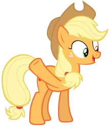 Size: 7000x8100 | Tagged: absurd resolution, applejack, artist:tardifice, cowboy hat, derpibooru import, hat, open mouth, raised hoof, safe, simple background, solo, stetson, the saddle row review, transparent background, vector