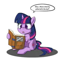 Size: 2840x2770 | Tagged: artist:vicse, book, bookhorse, chibi, derpibooru import, frown, hoof hold, nerd, open mouth, reading, safe, shocked, simple background, sitting, solo, speech bubble, that pony sure does love books, transparent background, twilight sparkle, wide eyes