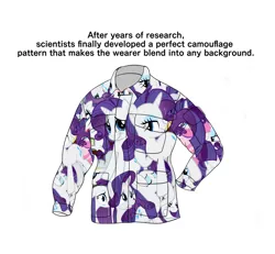 Size: 2170x2007 | Tagged: background pony rarity, camouflage, clothes, commonity, derpibooru import, jacket, meme, multeity, rarity, safe