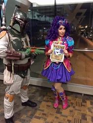 Size: 720x960 | Tagged: safe, artist:mieucosplay, derpibooru import, rarity, human, bronycon, bronycon 2016, equestria girls, friendship through the ages, boba fett, clothes, cosplay, costume, irl, irl human, photo, star wars