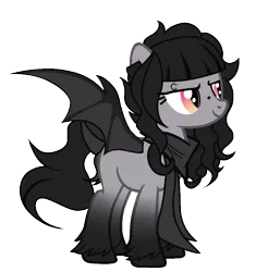 Size: 894x950 | Tagged: safe, artist:lr-studios, artist:monster-drool, artist:rakuraikaze-chan, derpibooru import, oc, oc:boo, unofficial characters only, bat pony, pony, base used, bat pony oc, clothes, eyebrow piercing, female, mare, piercing, scarf, simple background, solo, transparent background, unshorn fetlocks