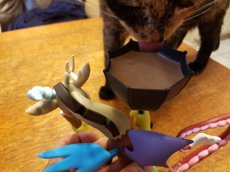 Size: 1600x1200 | Tagged: cat, chocolate, chocolate milk, derpibooru import, discord, fan series, guardians of harmony, irl, irl cat, milk, misadventures of the guardians, photo, safe, toy