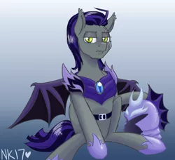 Size: 640x583 | Tagged: safe, artist:naomiknight17, derpibooru import, oc, oc:biohazard skies, unofficial characters only, bat pony, pony, night guard, scar, solo