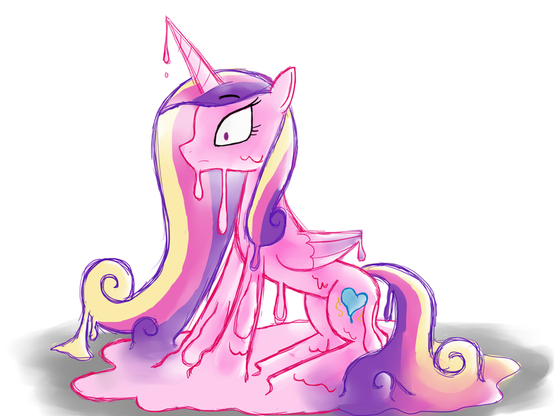 Size: 2000x1500 | Tagged: artist:cyberfire22, derpibooru import, gak, gakpony, goo pony, original species, princess cadance, safe, solo