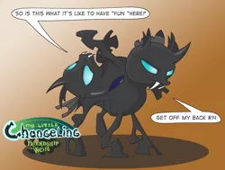 Size: 2533x1915 | Tagged: artist:necrath, changeling, derpibooru import, fanfic art, fanfic:my little changeling: friendship is weird, my little x, safe, speech bubble