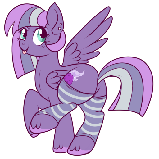 Size: 512x512 | Tagged: safe, artist:lulubell, derpibooru import, oc, oc:comet trails, unofficial characters only, pegasus, pony, clothes, magical lesbian spawn, next generation, offspring, parent:maud pie, parent:twilight sparkle, parents:twimaud, plot, simple background, socks, solo, transparent background