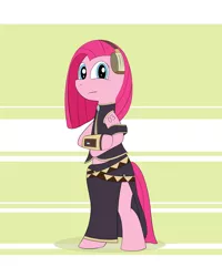 Size: 2000x2500 | Tagged: artist:php47, clothes, cosplay, costume, derpibooru import, megurine luka, pinkamena diane pie, pink horse daily, pinkie pie, safe, standing, straight hair, vocaloid