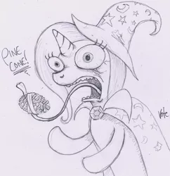 Size: 800x826 | Tagged: safe, artist:equestria-election, derpibooru import, trixie, pony, bipedal, pinecone, solo, traditional art, trixie eating pinecones