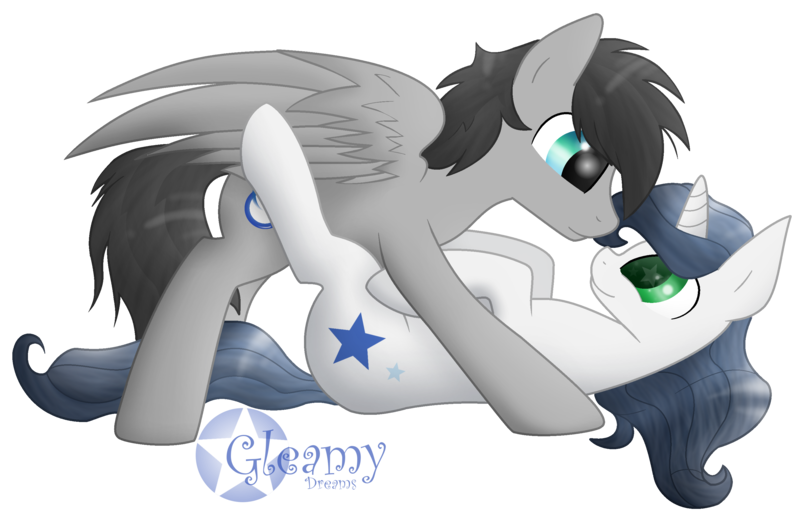 Size: 2976x1953 | Tagged: artist:gleamydreams, cuddling, derpibooru import, gleamicity, oc, oc:gleamy, oc:helicity, snuggling, suggestive, unofficial characters only, watermark