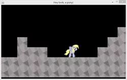 Size: 810x510 | Tagged: safe, derpibooru import, derpy hooves, pegasus, pony, fan game, female, game, mare, pixel art, windows, windows 8, wip