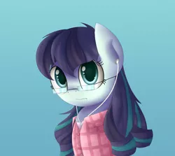 Size: 1033x920 | Tagged: artist:vanillaghosties, clothes, coloratura, derpibooru import, glasses, headphones, safe, shirt, simple background, solo