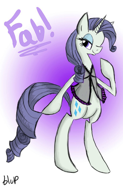 Size: 900x1374 | Tagged: suggestive, artist:blup-chan, derpibooru import, rarity, pony, babydoll, bipedal, clothes, lingerie, solo