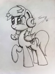 Size: 1936x2592 | Tagged: safe, artist:squeaky-belle, derpibooru import, oc, oc:temmy, ponified, unofficial characters only, pony, drawing, female, mare, nation ponies, pencil drawing, singapore, sketchbook, solo, traditional art