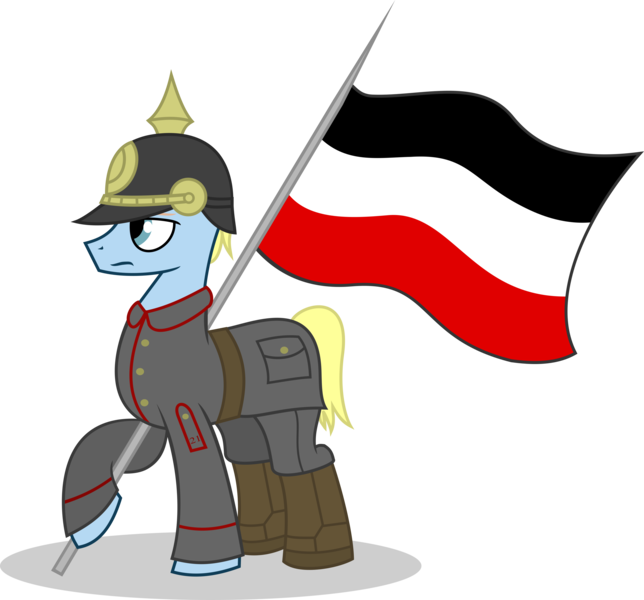 Size: 3729x3476 | Tagged: artist:braziliancitizen, clothes, derpibooru import, flag, germaneigh, german empire, germany, oc, oc:alexander julius uhrwerk ii, pickelhaube, safe, solo, uniform, unofficial characters only, world war i