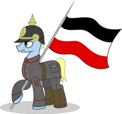 Size: 3729x3476 | Tagged: artist:braziliancitizen, clothes, derpibooru import, flag, germaneigh, german empire, germany, oc, oc:alexander julius uhrwerk ii, pickelhaube, safe, solo, uniform, unofficial characters only, world war i