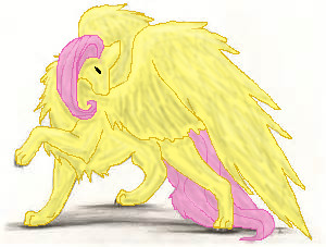 Size: 300x227 | Tagged: safe, artist:ice580, derpibooru import, fluttershy, wolf, flutterwolf, solo, species swap