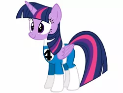 Size: 1024x768 | Tagged: safe, artist:brunomilan13, derpibooru import, twilight sparkle, twilight sparkle (alicorn), alicorn, pony, clothes, cosplay, costume, crossover, fantastic four, marvel, marvel comics, mr. fantastic, solo