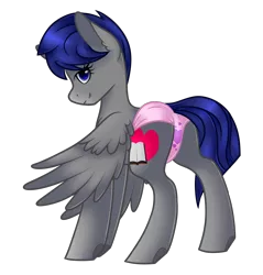 Size: 2250x2350 | Tagged: suggestive, artist:blocksy-art, derpibooru import, oc, oc:royal quill, unofficial characters only, pegasus, pony, clothes, female, heart, heart print underwear, panties, pink underwear, solo, solo female, underwear, wings