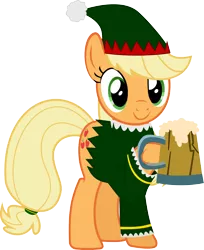 Size: 6000x7364 | Tagged: absurd resolution, applejack, artist:sakatagintoki117, cider, derpibooru import, elf, safe, simple background, solo, .svg available, transparent background, vector