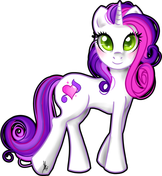 Size: 900x975 | Tagged: safe, artist:ladyamaltea, derpibooru import, sweetie belle, adult, alternate cutie mark, g3, g3 to g4, generation leap, older