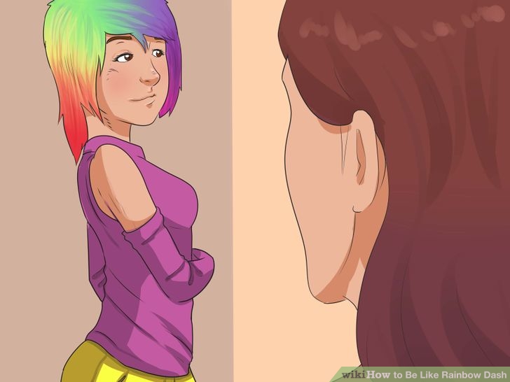 Size: 728x546 | Tagged: clothes, cosplay, costume, derpibooru import, human, rainbow dash, safe, wig, wikihow