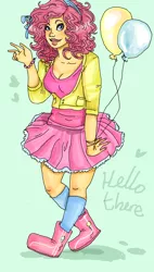 Size: 795x1402 | Tagged: artist:superlucky13, derpibooru import, human, humanized, pinkie pie, safe, solo