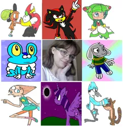 Size: 1616x1672 | Tagged: alicorn, artist:cmara, asriel dreemurr, cosmo the seedrian, crossover, derpibooru import, froakie, human, irl, irl human, lord hater, mordecai, mordecai and rigby, paint tool sai, pearl (steven universe), photo, pokémon, regular show, rigby, safe, self insert, shadow the hedgehog, sonic the hedgehog (series), steven universe, traditional art, twilight sparkle, twilight sparkle (alicorn), undertale, wander over yonder, wander (wander over yonder)