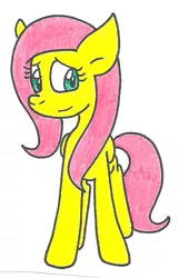 Size: 441x683 | Tagged: artist:cmara, derpibooru import, fluttershy, safe, solo, traditional art