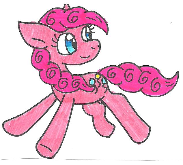 Size: 634x573 | Tagged: safe, artist:cmara, derpibooru import, pinkie pie, solo, traditional art